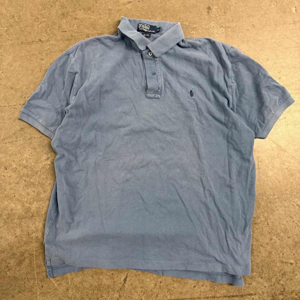 Polo Ralph Lauren‎ Mens XL Blue Short Sleeve Pique Cotton Polo Shirt Classic Fit
